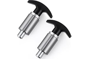 Otoolling 2 Pcs 1/2 Inch Steel Handle Locking Spring Loaded Pull Pin T Knob Spring Plunger Loaded Pull Pop Pin Shank Knob Plastic Handle for Welding Shelve Industrial Rack System Fitness 3.15 Inch