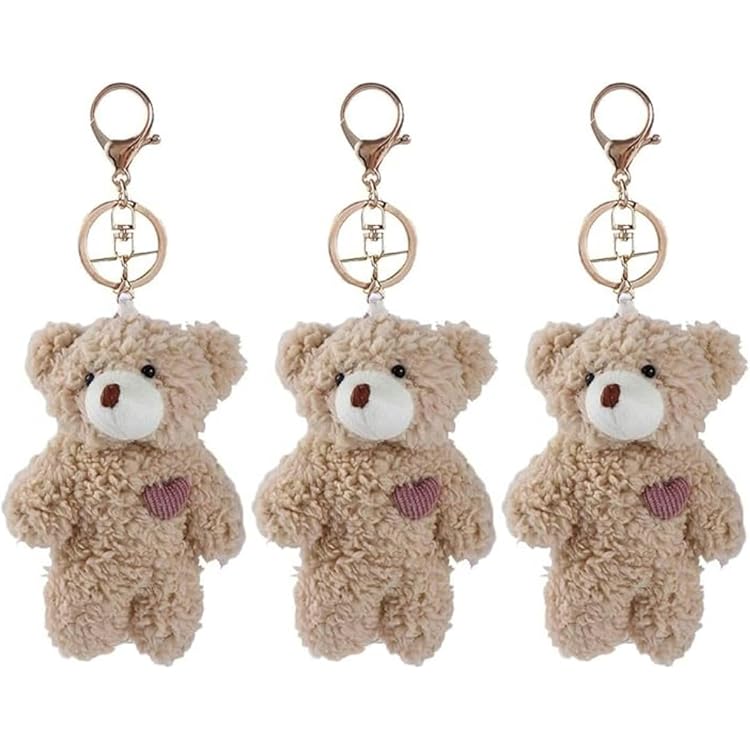 Porte-clés Nounours Casqué En Peluche - 10x5x3 Cm, Léger, Mignon, Pour Sac, Valise, Décoration - 11