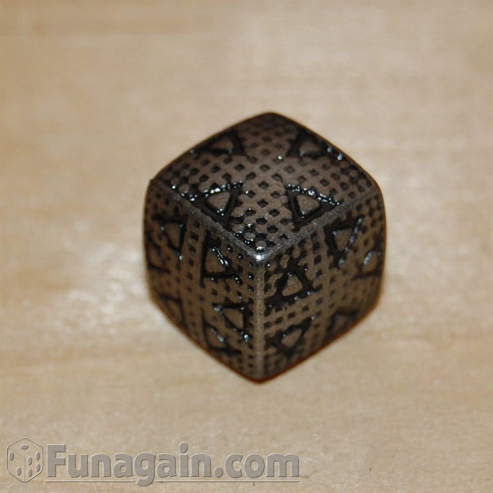 1 (One) Single IronDie: Solid Metal Italian Dice - Black Smasher (Die-Cast Designer Six-Sided Die / d6)