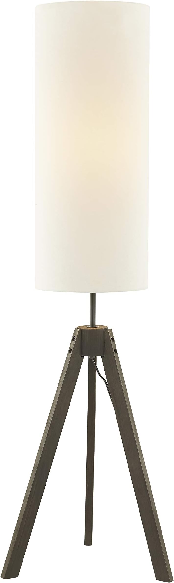 LeeZM Modern Wood Tripod Floor Lamp with White Drum Weave Shade for Living Room, Bedrooms Mid Century Standing Lamp for Kids,Baby Room, Office Contemporary Tall Stand Up Light Wooden Tripod Lamp
