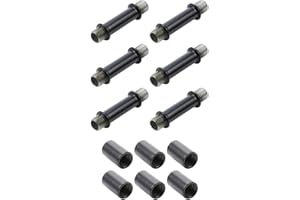 KUMGROT 6 PCS Straight Pipe Lamp Stem Kit with Connector 1.97" Straight Pipe lamp stem Black Lamp Stem Extension Rod Metal Lighting Fixture Downrods & Stems, 6 PCS