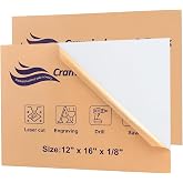 White Acrylic Sheets 12" x 16" x 1/8", 2 Pack Cranviech White Cast Plexiglass Sheet Glass Alternative for Sign DIY Display Projects, Wedding Invitation, Photo Frame, Craft Handcraft and Painting