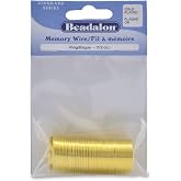Beadalon Carbon Steel Memory Wire - .5 oz, Approx. 99 coils, Gold Color | Hard-Tempered Memory Wire, 2-Inch Bracelet Size, No Clasps Needed, Easy Beading Design, Holds Shape for Jewelry Creations