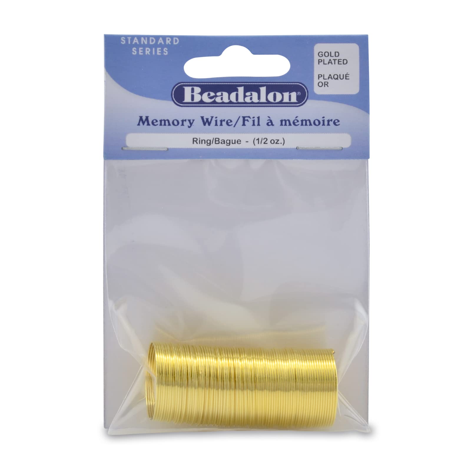 Beadalon WXM-040 Memory Wire, Gold Color, Ring