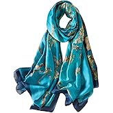 Trillion London® Spring Collection Silk Scarf - Silk Neck Scarf For Women - Ladies Lightweight Scarves Shawl Wraps 70" x 35"