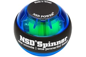 NSD Essential Spinner Gyro Ball – Grip Strengthener for Forearms, Wrist & Hands – String Start Design, Up to 15,000 RPM – Portable Wrist Trainer & Workout Equipment- Desk Workers, Athletes & Musicians