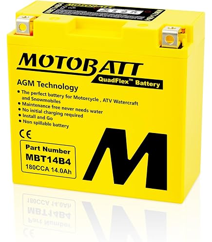 Amazon.com: Motobatt MBT14B4 AGM Factory Activated Replaces 13 AH