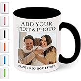 Custom Coffee Mug 11 Oz with Text and Photo, Personalized Mug Gifts for Mother’s Day, Fathers Day, Christmas, Valentine’s Day