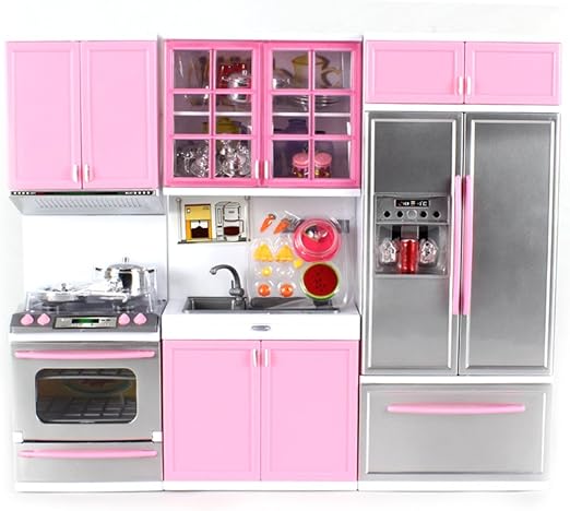 barbie doll kitchen set amazon