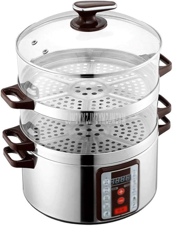 SCYMX 32cm Diameter Smart Electric Steamer 6 Gear Adjustable 3 Layer