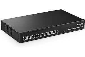 MokerLink 8 Port 10 Gigabit Managed Ethernet Switch, Support 10G/5G/2.5G/1000M/100M Auto-Negotiation, 160Gbps Bandwidth Smart Web Managed Network Switch