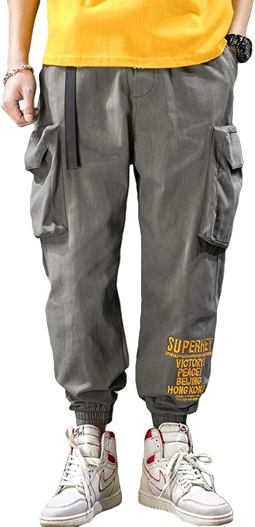 Amazon Co Jp Faxikio カーゴパンツ メンズ ロングパンツ おしゃれ ワークパンツ 作業ズボン ゆったり 細身 美脚 春夏秋冬 綿 調整紐 大きいサイズ 無地 服 ファッション小物