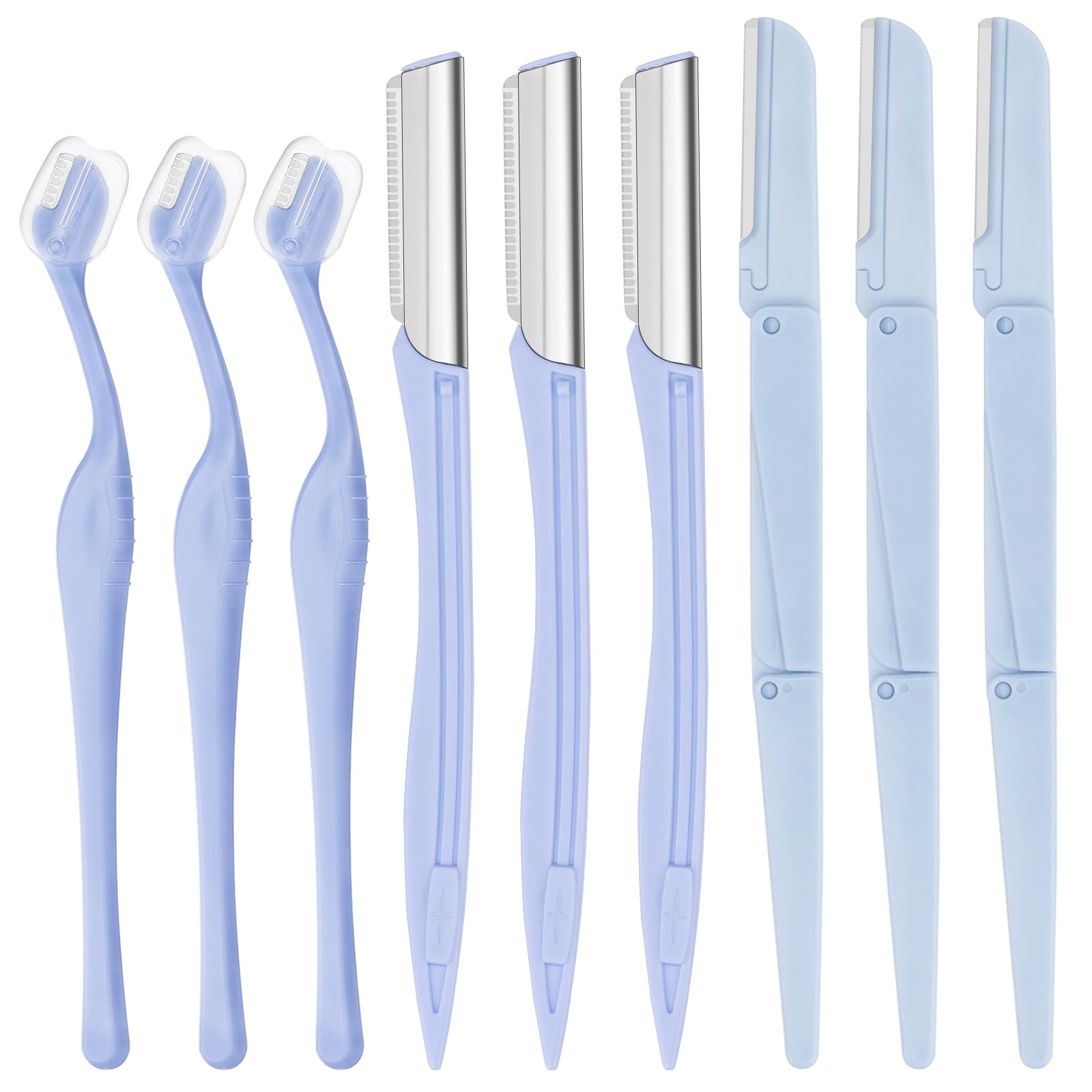 Face Razor Eyebrow Razors Face Shavers with Cover for Women 9PCS Dermaplaning Blades kit for Face Eyebrow Shaper Tool Hair Trimmer Facial Razors for Women