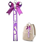 Tofwaol Cheerleading Keychain Gifts for Women Men Glitter Bow Ribbon Cheer Keychains for Backpacks Bag Accessories