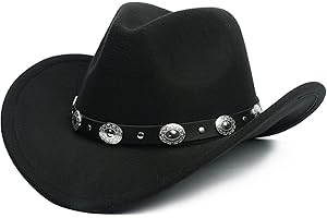 FGSS Kids Western Hats Boys Girls Cowboy Felt Fedora with Belt Buckle 3-7T