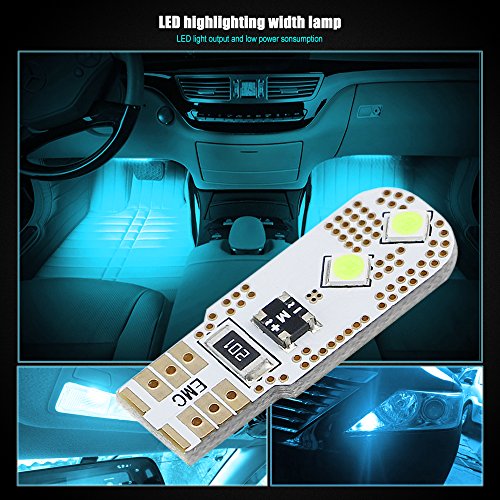 LEADTOPS 194 LED Light Bulb Ice Blue 100% Canbus Error Free,168 T10 2825 W5W Bulbs Non-Polarity Extremely Bright for Side Marker Turn Signal Blinker Map Door Parking Lights 12-24V (Pack of 2)