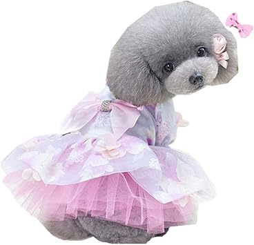 Amazon Guyiyi ペット服 犬服 猫服 犬 服 ワンピース 春夏 ウェディング ドレス 洋服 可愛い チュール 蝶結び 袖なし お姫様 超小型 小型犬 中型犬 スカート 記念撮影 結婚式 M ピンク Guyiyi ドレス ワンピース 通販