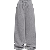 Ecolala Girls Wide Straight Leg Loose Sweatpants Elastic Waist Drawstring Jogger Pants