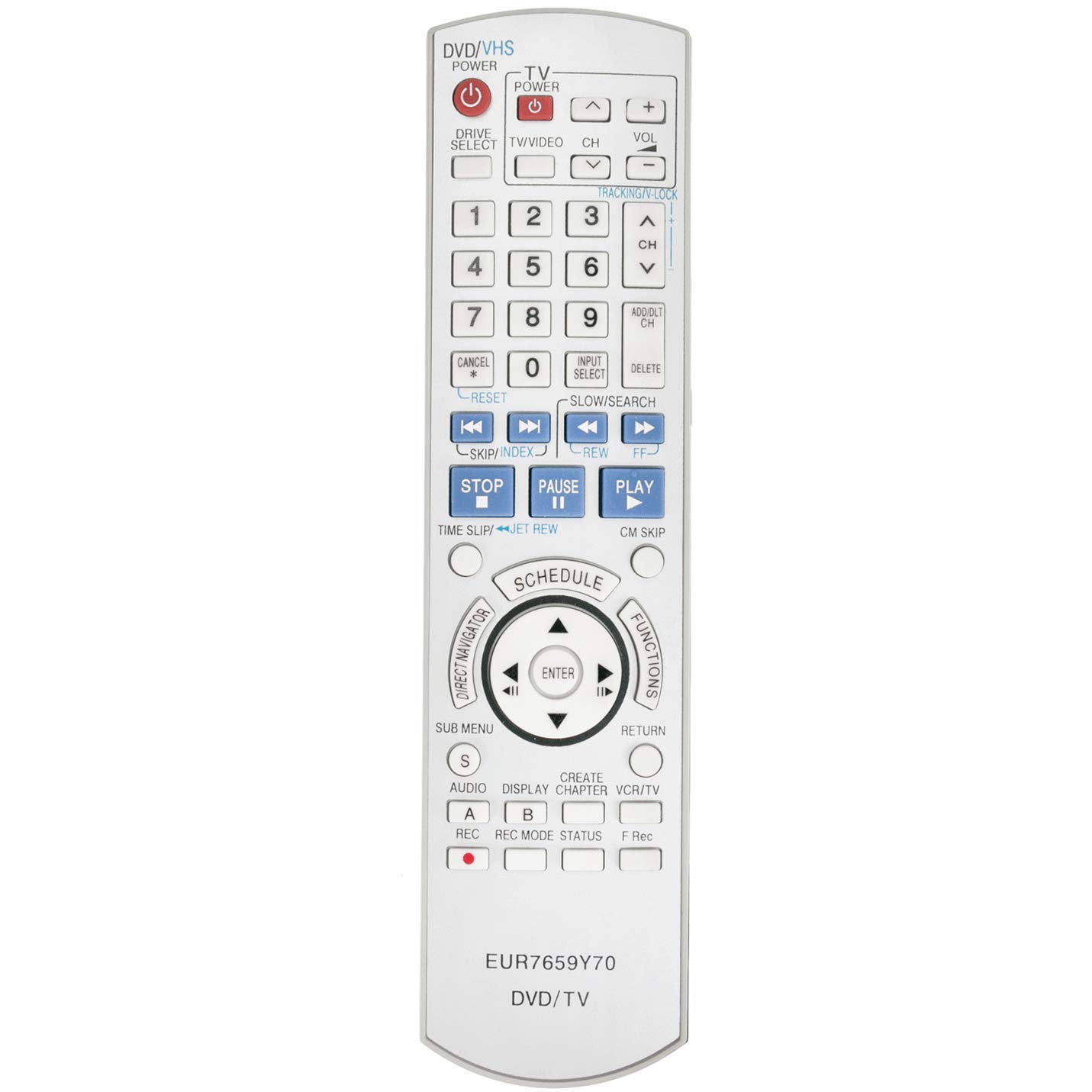 VINABTY IR Remote Control Replaced EUR7659Y70 for Panasonic DVD Recorder DMR-ES35V DMR-ES45V DMR-ES46V DMR-ES46VS DMR-ES45VS DMR-ES35VP DMR-ES35VPC