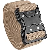 TECEUM Tactical Belt – Coyote B6 L – Heavy-Duty Military, Work, Hiking,Rigger, Utility, EDC Men’s Belts – Quick-Release – Nylon Web