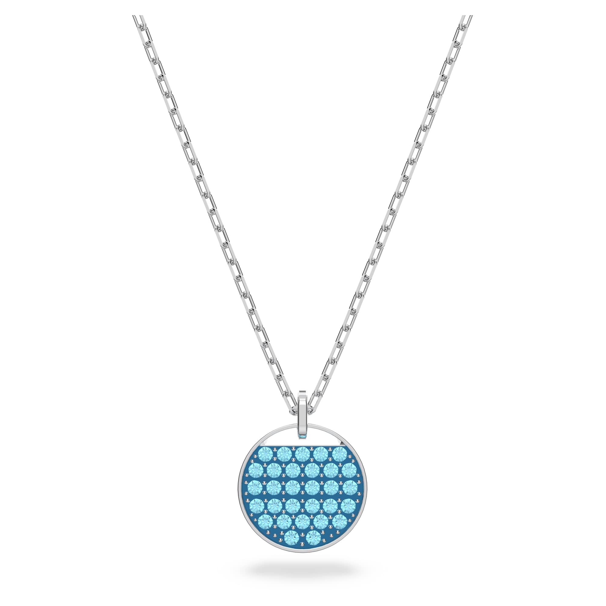 Swarovski Ginger pendant, Blue, Rhodium plated