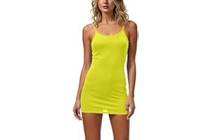 Women's Full Slip Under Dress Spaghetti Strap Camisole Mini Dress Knee Length Slips Nightwear Summer Wear Clothes