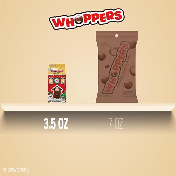 WHOPPERS MALTED MILK BALLS, CHRISTMAS STOCKING STUFFER MINI CARTON, 3.5 OZ
