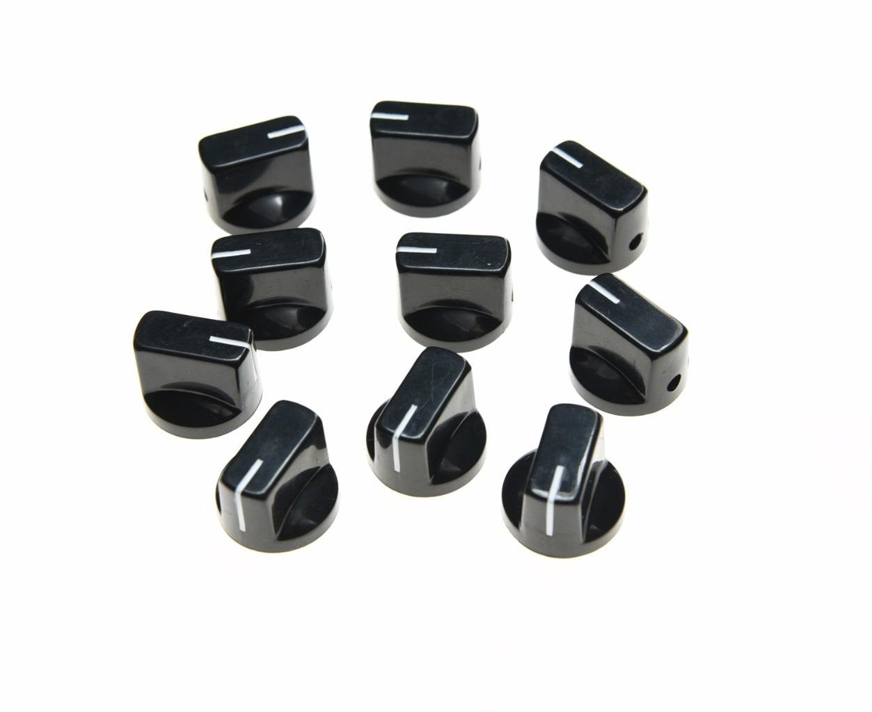 Dopro 10pcs Guitar AMP Effect Pedal Knobs Pointer Knob with Set Screw Black