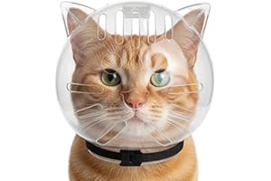 2 Pack Cat Helmet for Grooming ABS Cat Transparent Muzzle with Breathable Hood Anti-Bite Astronaut-Style Face Cats Hood for G