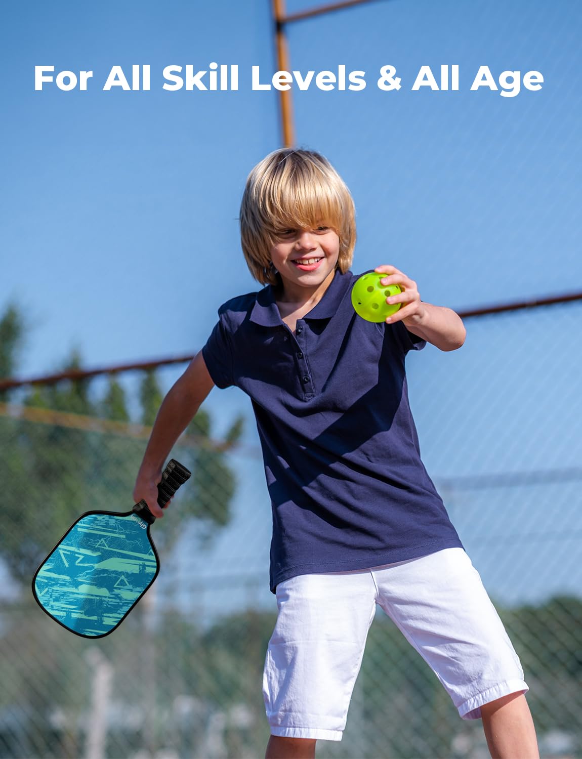 Pickleball Paddles Set of 2, Fiberglass Surface Pickleball Set Pickleball Rackets, Pickle Ball Paddle Set with 2 Paddles 4 Balls 1 Carrying Bag ​for Men Women Indoor Outdoor