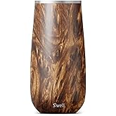 S'well Stainless Steel Champagne Flute, 6oz, Teakwood, Triple Layered Vacuum Insulated Container Keeps Drinks Colder for Longer, BPA Free Barware