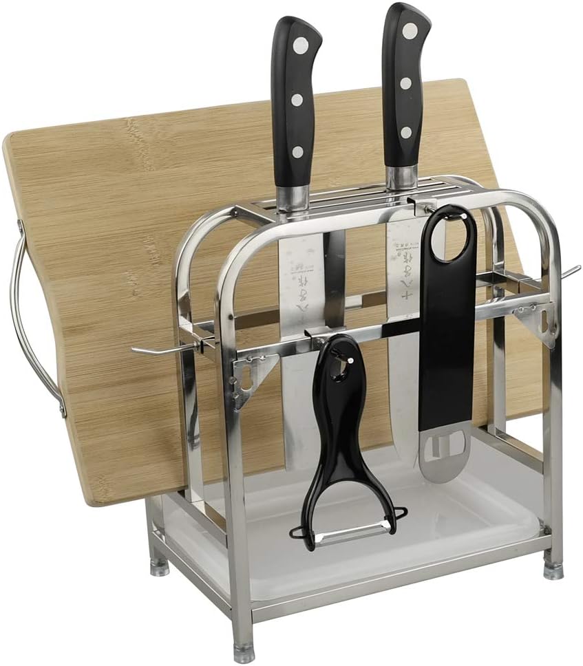 Eudokky Block Knife Universal, Cutting Boards Organizer, Kitchen Knife Block Without Knives