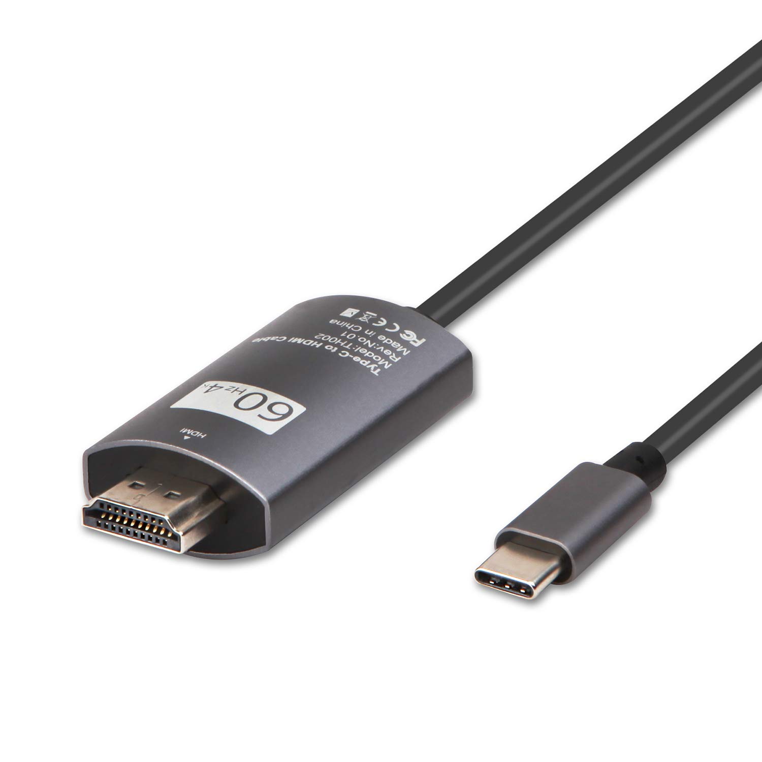 Cable USB C a HDMI 3D 4K*2K@60Hz, Cable USB 3.1 Tipo C a HDMI (Thunderbolt 3 Compatibles ) para 2017/2016 MacBook Pro, DELL Book, Galaxy Note 8/S8/S8 Plus, Huawei Mate 10 /10 Pro -2m (Plug & Play)