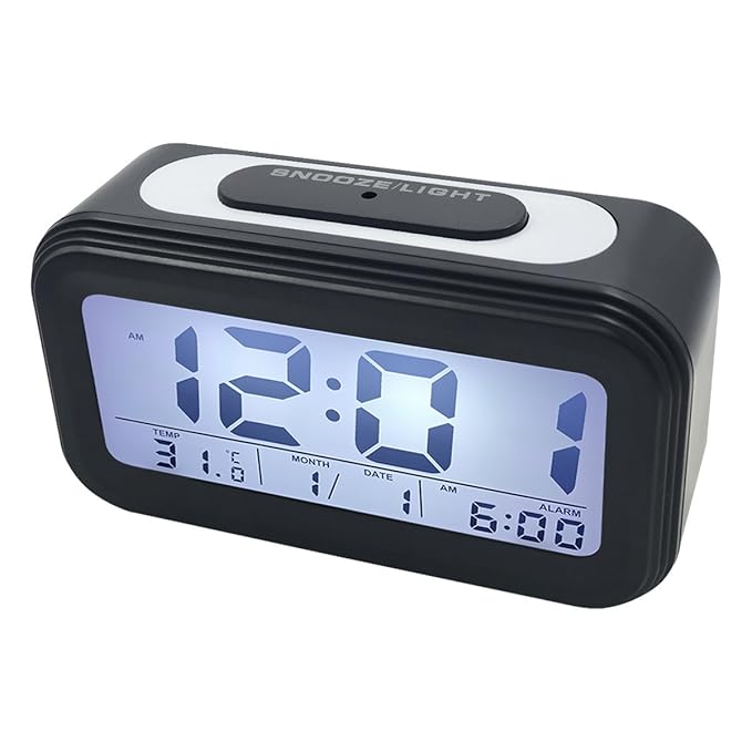 Sveglia Digitale Da Comodino Con Luce Notturna - Display LCD 5.3", Ora, Data, Temperatura - Foto 10