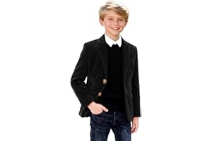 Yavakoor Boy Vlevet Blazer Suit Jacket for Boys Formal Slim Fit Velvet Blazer for Boys Sport Coat for Winter Wedding