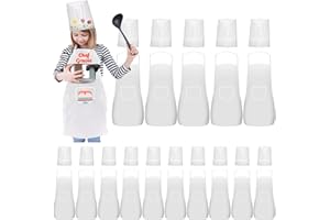 Ecoofor 30 Pieces kids chef hat and apron Ages 5-12 Kids Apron Children for Boys Girl's Cooking Baking Painting Wear