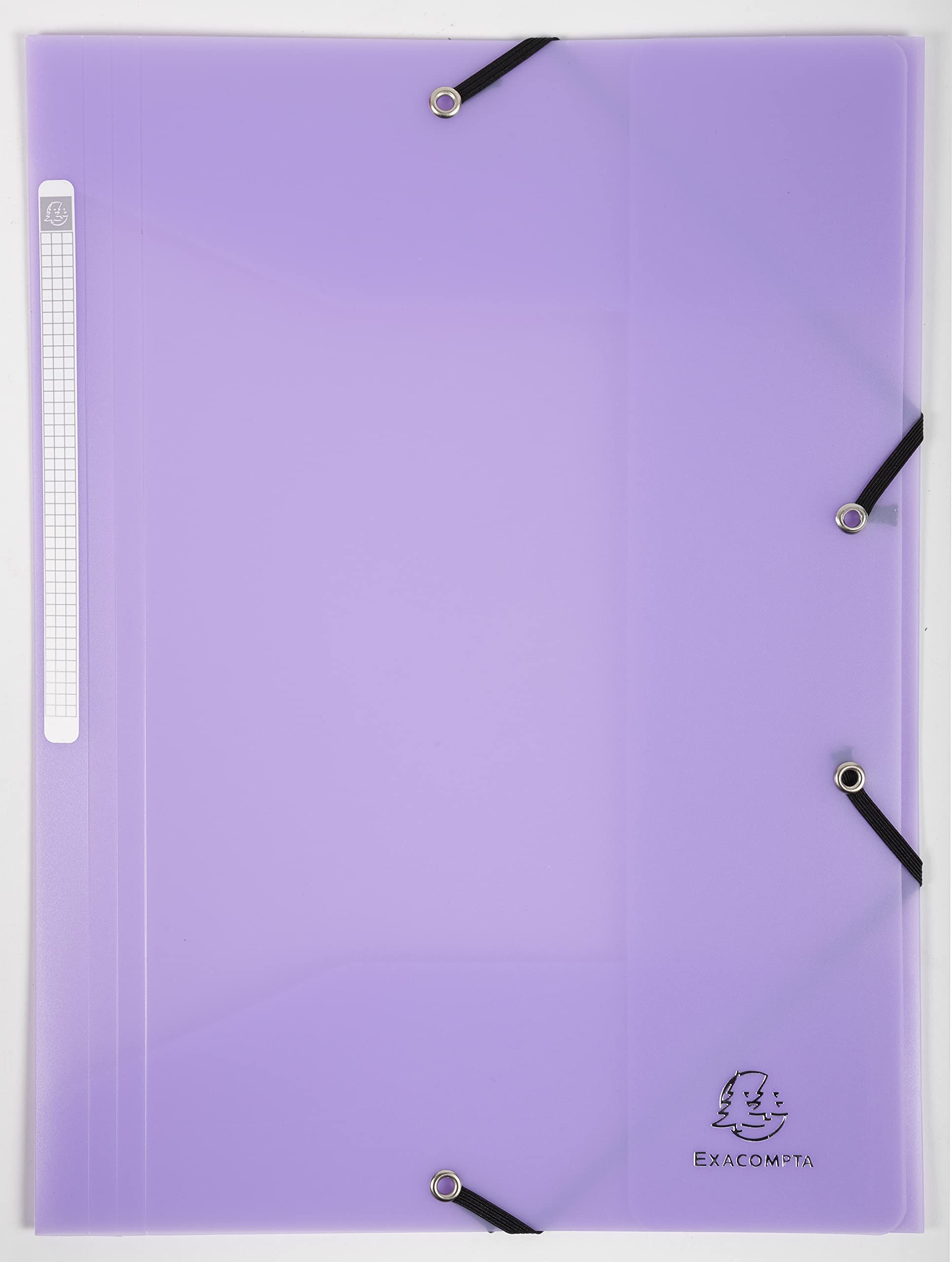 Exacompta - Ref. 55175E - set of 5 folders with elastic bands 3 polypropylene flaps - dimensions 24 x 32 cm - for A4 format - Chromaline Pastel - mauve colour — image 1