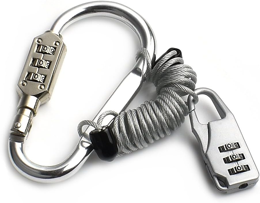 Motorcycle Helmet Lock Anti-Theft Resettable Heavy Duty Luggage Lock Combination 3 Digit PIN Device Buckle Lock Secure for Beach Bags Travel Luggage Sports Gear Belongings Helmet Lock