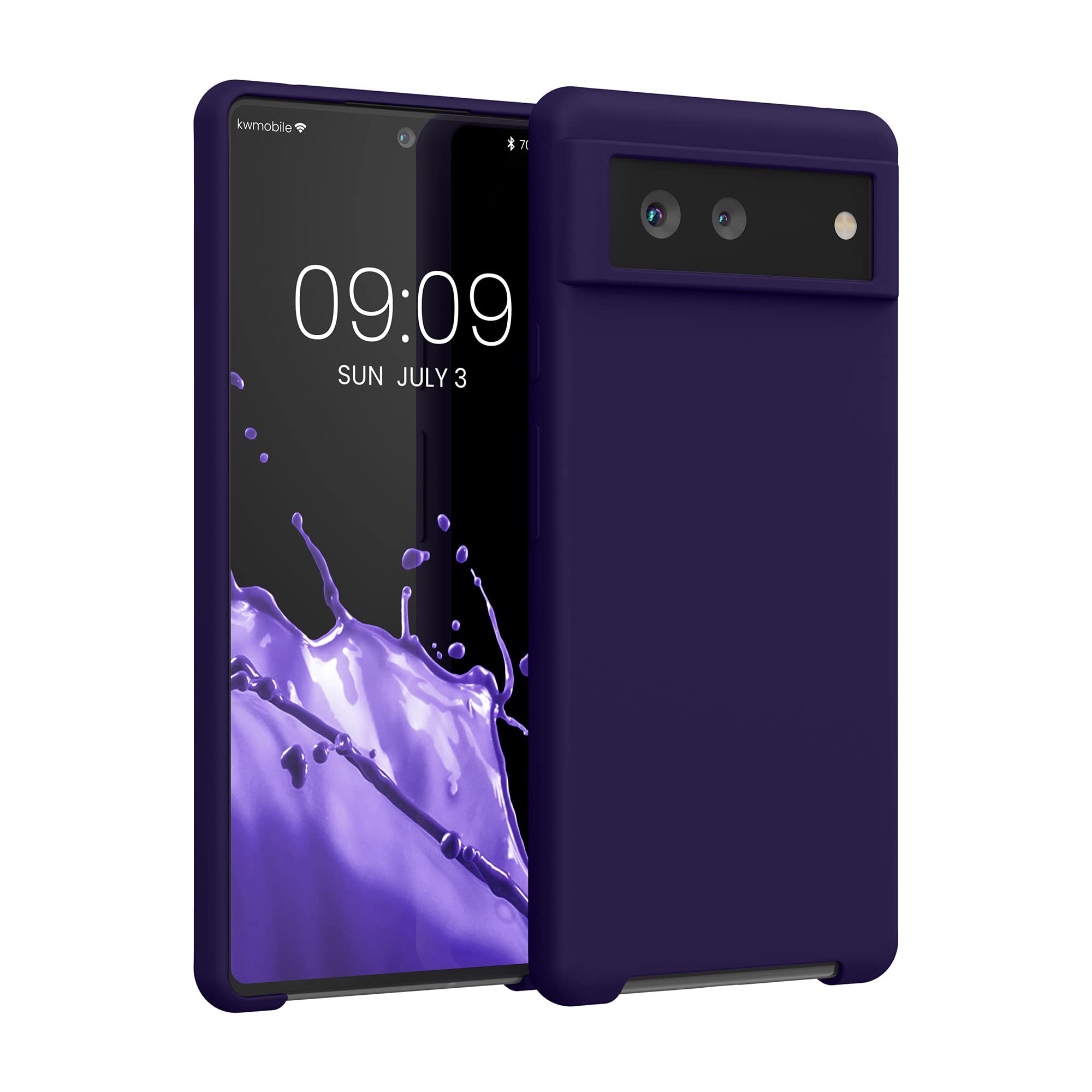 kwmobile Case for Google Pixel 6 Case - Soft Cover - Shockproof Silicone - Wireless Charging Velvet Blue — image 1