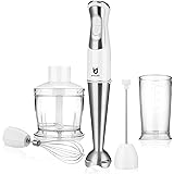 Immersion Hand Blender, Utalent 5-in-1 8-Speed Stick Blender with 500ml Food Grinder, BPA-Free, 600ml Container,Milk Frother,