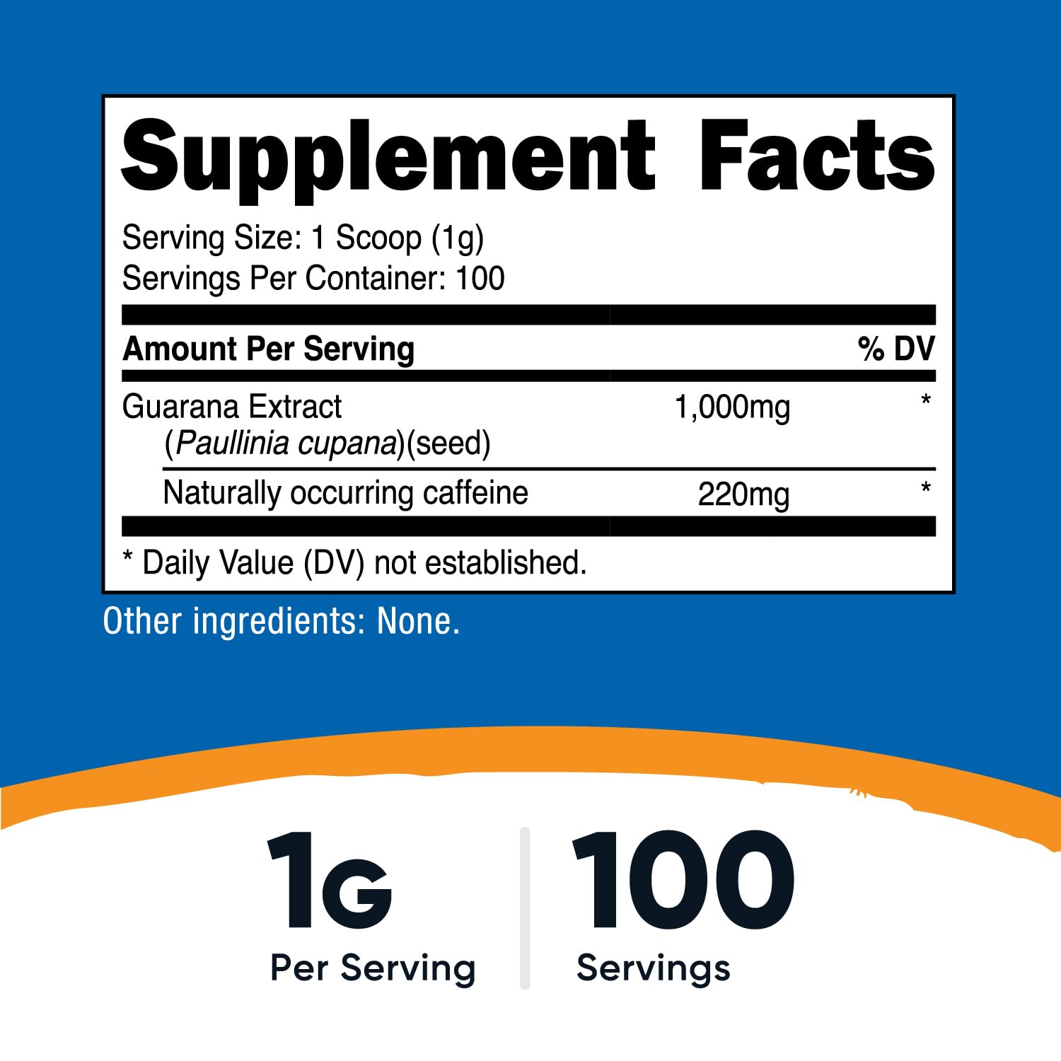 Nutricost Guarana Extract Powder 100 Grams - Natural Brazilian Herbal Caffeine/Energizer Supplement