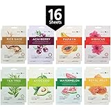 BeauKON Korean Facial Sheet Mask, Moisturizing, Age-Defying, Soothing, Hydrating, Brightening, Nourishing, Tightening, Relaxi