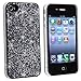 Black Bling Rubberized Hard Slim Case Compatible With iPhone 4 G OS