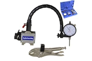 Türlen Dial Indicator 1"/0.001" Flexible Arm Uneven Surface Magnetic Base (Any Surface) Tight Grip Locking Vise w/Case