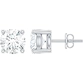 Brilliant Cut Moissanite Stud Earrings in Silver, D-VS1 Quality (0.5–4 Carat Options) – Perfect for Gifting