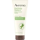 Aveeno Positively Radiant Daily Facial Scrub, 7 oz | Brightening, Moisture-Rich Soy Extract, Gently Exfoliates &amp; Cleanses For Soft, Smooth, More Even-Toned Skin, Hypoallergenic