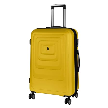 IT Luggage Mesmerize Polycarbonate Hardsided Suitcase | Expandable Medium Mega Strong Trendy Travel Bag | 8 Wheel Trolley | 16-2297-08 |Old-Gold, 63 cms
