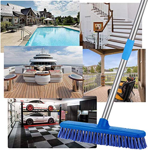 6 FT bristle floor brush, bristle grout brush bath and tile brush for cleaning bathroom terrace kitchen walls and decks(6 FT) - Thumbnail 6