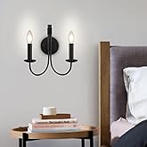 WBinDX 2-Light Black Wall Sconce, Farmhouse Vintage Candle Wall Sconce Light Fixtures Modern Industrial Indoor Wall Lights fo