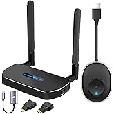 Wireless HDMI Transmitter and Receiver 4K Kit, Full HD 4K Wireless Presentation Equipment HDMI Adapter, Plug and Play Streaming Media. Laptop, Dongle, PC, Smart Phone to HDTV/Projector 165FT/50M